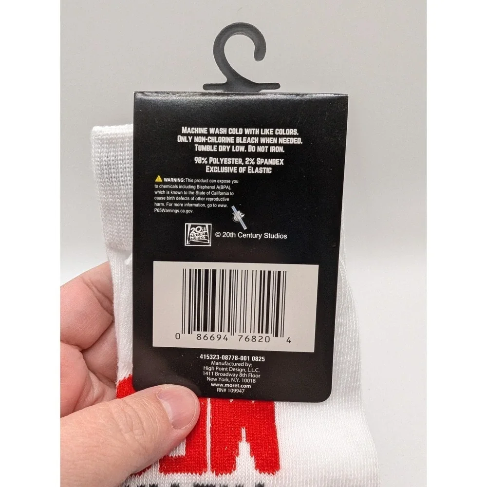 Super Troopers The Time Is Meow Socks One Size Men's US Size 7-12 White Crew NWT